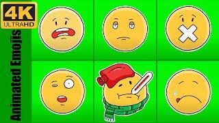 Feelings and Emotions with emoji  | Green Screen Emoji | Chroma Key VFX | 4K emoji