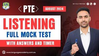 PTE Listening Full Mock Test with Answers | August 2024 | Language Academy PTE NAATI & IELTS