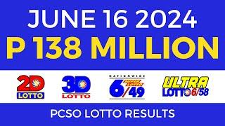 Lotto Result Today 9pm June 16 2024 | PCSO Complete