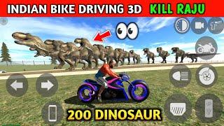 Indian Bikes Driving 3d | 200 Dinosaur KILL RAJU | Funny Gameplay Indian Bikes Driving 