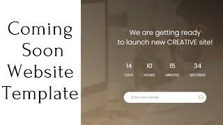 How to make a coming soon template by html CSS | Source code