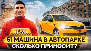 Работая по найму запустили таксопарк. 51 машина сколько приносит?