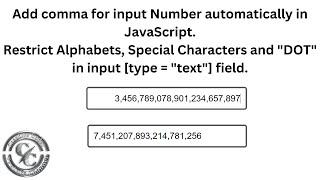 Add comma for input number automatically in JavaScript. Restrict Alphabets special character and DOT