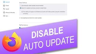 How to Disable Auto Update in Firefox