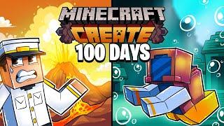 I Survived 100 Days on a SINKING VOLCANIC ISLAND with Create Mod in Hardcode Minecraft