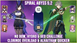 NO BOW, HYDRO & GEO UNIT! Clorinde Overload x Alhaitham Quicken Full Star Clear | Genshin Impact