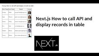 Next.js How to call API and display records in table