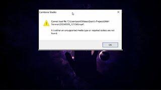 Camtasia Studio Cannot load file Error Fix