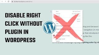 How to disable right-click in WordPress without plugins | Javascript | #WordPress 42