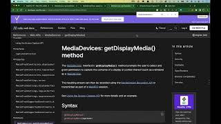 Introduction to WebRTC #12 - Capturing the screen with getDisplayMedia()