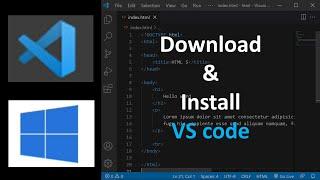 vs code installation | visual studio code install in windows 10 | visual studio code download