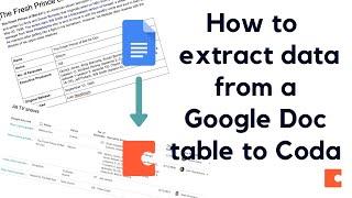 Extract data from tables in Google Docs and combine into a table in Coda (Google Sheets alternative)