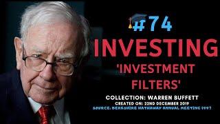 Warren Buffett: How Do I Filter Stocks for Long-Term Investment? | BRK 1997【C:W.B Ep.74】