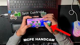 I Tried Split Controls?!... 10+ CPS Hive Skywars Solos // MCPE HANDCAM PVP