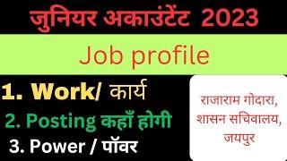 junior accountant job profile in rajasthan | जूनियर अकाउंटेंट 2023 | jr accountant vacancy 2023 |cet