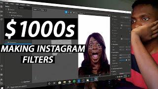 How To Make $1000s Making Instagram Filters for Free / Tuitorial Spark AR| kwabns