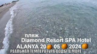 ТУРЦИЯ АЛАНЬЯ РЕАЛЬНАЯ ТЕМПЕРАТУРА ВОДЫ СЕГОДНЯ ИЗМЕРЯЮ ВОДУ ПЛЯЖ DIAMOND TOSMUR 20 МАЯ 2024