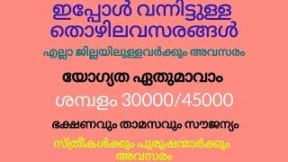 2024 Kerala Job vacancy/latest job vacancy in kerala/kerala job vacancy today/job vacancy 2024