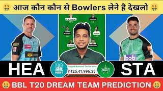 HEA vs STA Dream11 Team|Heat vs Stars Pink Dream11|HEA vs STA Dream11 Today Match Prediction