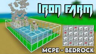 Best & Easy IRON FARM Tutorial For Minecraft 1.21 Pocket Edition - Bedrock || Iron Farm