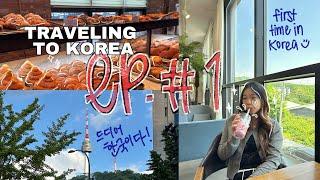 ep.1 korea vlog ️ traveling to korea, cafes + shopping, first day in Korea!!