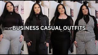 business casual work outfits try on haul (fashion nova curve)