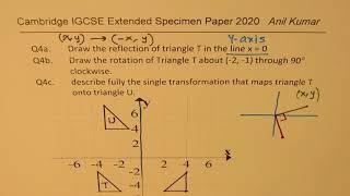 Rotation of Triangle about external point IGCSE 2020 Q4