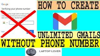Unlimited Gmail Account Without Phone Verification / Unlimited Gmail Account Kaise Banaye /On Laptop