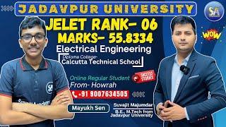 JELET 2024 Exam Rank GMR 6 | Jadavpur University | Department EE Mayukh Sen from Howrah | CTS