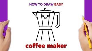 How to Draw a Coffee Maker Easy | Sherry Drawings