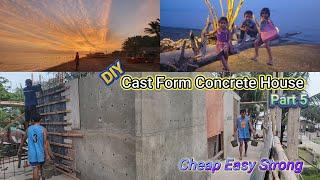 Cast Concrete HOME Building Easy and Cheap Part 5  Moving Fast Now