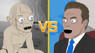 Gollum VS Arnold Schwarzenegger (2D Animation, 4K)