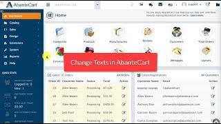 Change Texts in AbanteCart