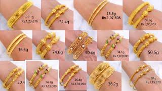 Latest gold bangles with weight and price