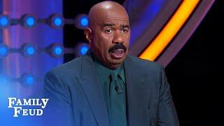 DUH! Steve Harvey cracks up at Sandra’s answer!