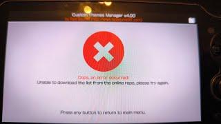 custom themes manager error occurred. How to fix it! PsVita OLED or SLIM