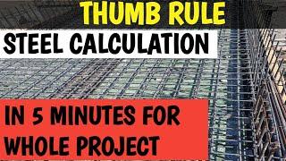 How to Calculate Steel by Thumb Rule ( slab, beam, column & footing ) civil engineering