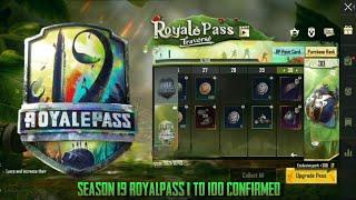 SEASON 19 ROYALPASS 1 TO 100 REWARDS LEAKS | S19 RP LEAKS OF PUBG MOBILE | SEASON 19 PUBG MOBILE