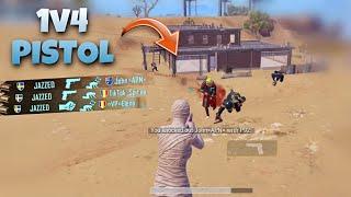 KING OF MIRAMAR  1v4 with PISTOL | PUBG MOBILE