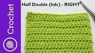 How to Half Double Crochet (hdc) - Beginner Crochet Lesson 2 - Right handed (CC)