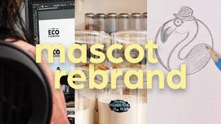 Design Vlog: Mascot Logo Rebrand | Zero Waste Store | Axe Throwing #mascotlogodesign