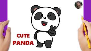 How to Draw a PANDA Easy | Panda Drawing Cute