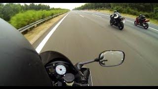 Kawasaki Ninja ZX-6R vs Yamaha R6 vs Honda CBR 600 RR - Acceleration [1080p]