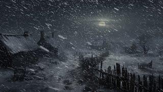 Frozen Winter Blizzard In Abandoned Village | Heavy Snowstorm & Howling Wind | Cold winter air