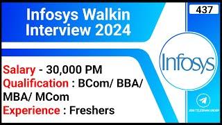 Infosys Walkin Interview 2024 | Fresher Jobs | Salary - 30,000 Per Month | Data Skill Jobs