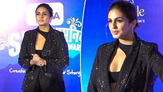 Huma Qureshi's Shimmery-Shiny Blissful Black Avatar For The Superwomaniya Awards Night In Mumbai