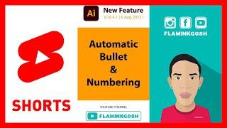 Automatic Bullet & Numbering Feature in Illustrator Update 6 August 2022  #flaminkgosh