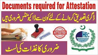 documents required for degree attestation | hec degree attestation requirement | hec degree