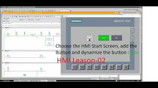 TIA Portal: How to add  and configure Button on HMI for start/stop? | HMI Leason -02