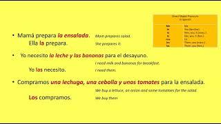 Spanish Direct Object Pronouns Examples